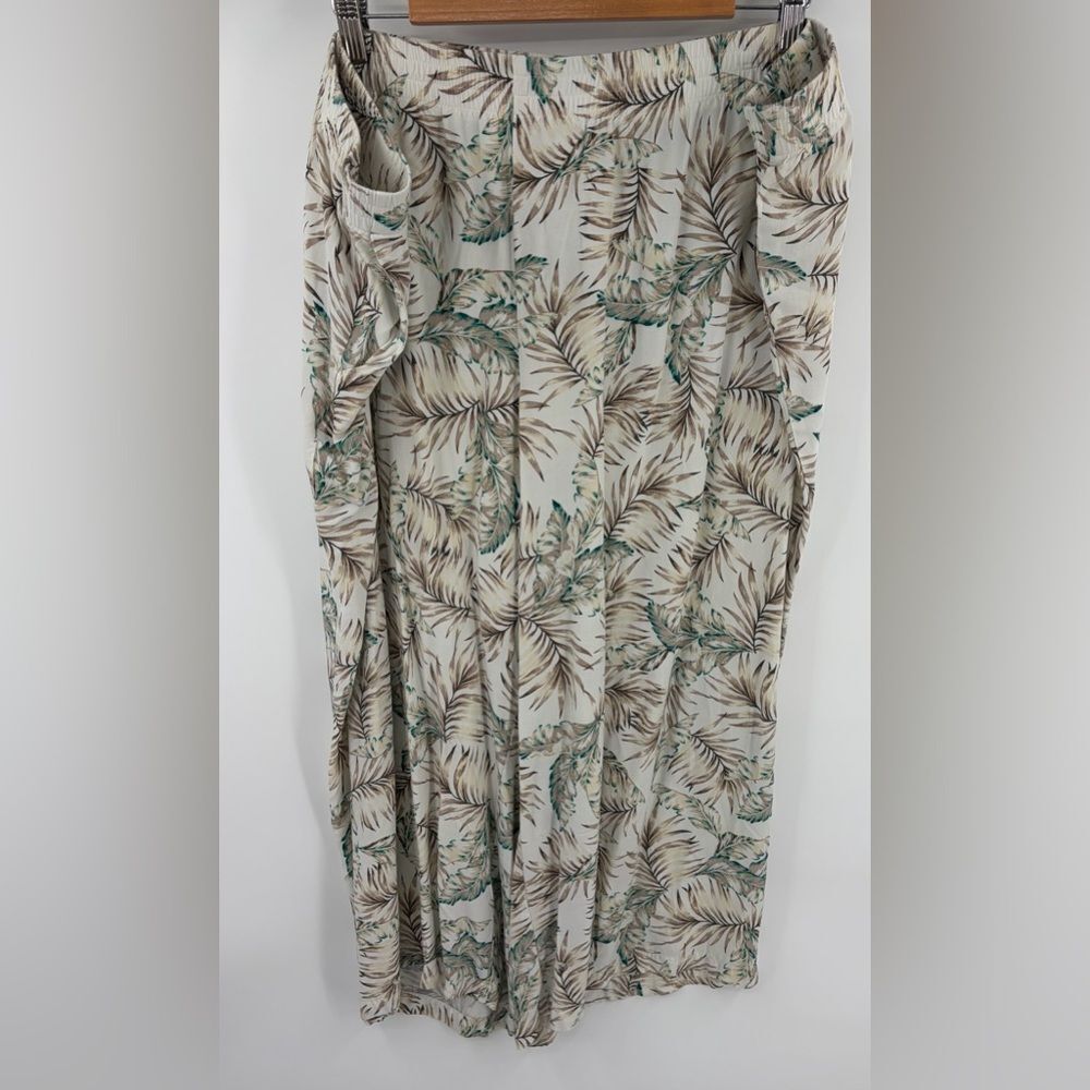 J.Jill women’s cream mixed tropical cropped palazzo pant beachy size 4X